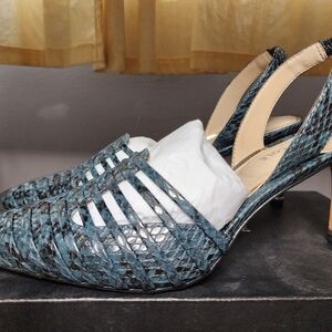 Kenneth Cole Textured Blue Slingback Heels